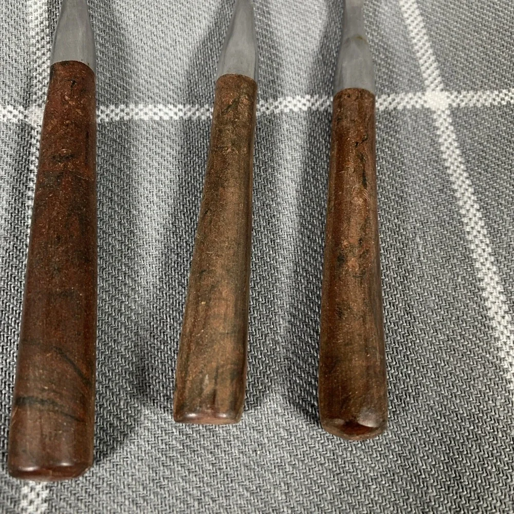 Vintage Gibson Elite Flatware 7pc Brown Handle MCM Stainless Dining 1960s